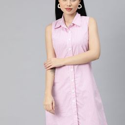 VARUSHKA Striped Shirt Dress-image-82