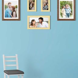 Art Street Set Of 5 Brown & Beige Solid Individual Wall Photo Frames-19