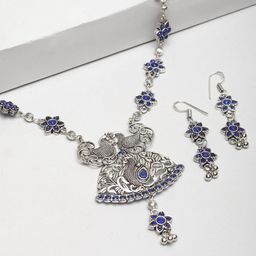 Moedbuille Women Silver-Plated Handcrafted Jewellery Set-image-29