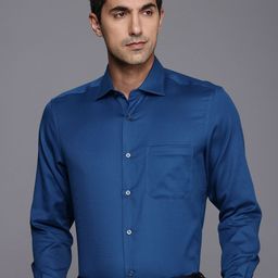 Louis Philippe Pure Cotton Self-Design Textured Classic Formal Shirt-image-78