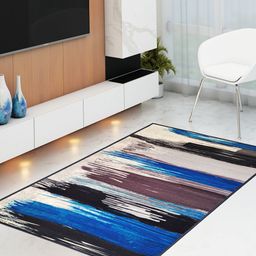 Athom Trendz White & Black Printed Anti-Skid Carpet-43