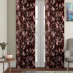 Cortina Set of 2 Floral Printed Long Door Curtains-image-70