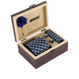 MENSOME Men Blue Checked Accessory Gift Set-image-67