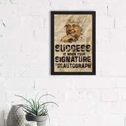eCraftIndia Beige & Coffee Brown A. P. J. Abdul Kalam Motivational Quote UV Wall Painting-image-14