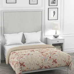 Portico New York Beige & Red Floral AC Room 120 GSM Double Bed Dohar-image-78