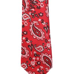 Calvadoss Men Red & Black Woven Design Broad Tie-picture-0