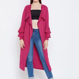 Hypernation Burgundy Solid Open Front Shrug-22