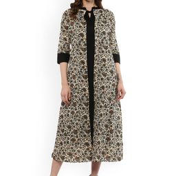 Idalia Beige Printed Open Front Shrug-46