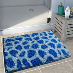 Athom Trendz Blue & White Anti-Skid Printed Bath Rug-image-76
