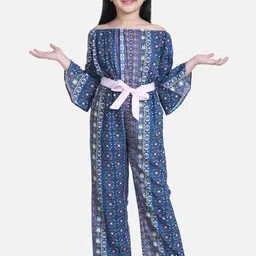 StyleStone Girls Blue Printed Basic Jumpsuit-image-36