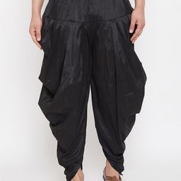 VASTRAMAY Men Black Solid Cowl Dhoti Pants-image-42