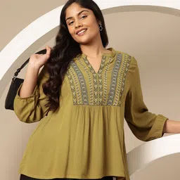 SztoriPlus-Size Embroidered A-line Top-image-59