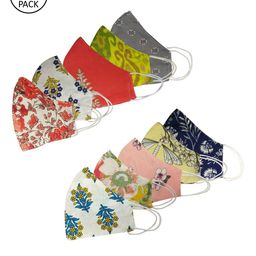 Aditi Wasan Unisex Pack of 10 Printed 3-Ply Anti-Pollution Reusable Cloth Masks-38
