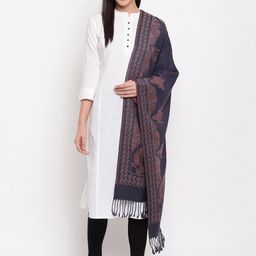 HK colours of fashion Women Grey & Red Woven Design Stole-image-53