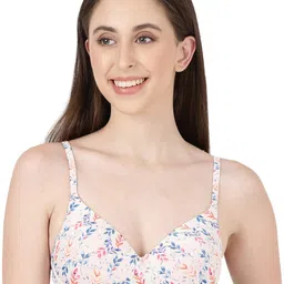 BLOSSOM Floral Printed Medium Coverage Lightly Padded T-shirt Bra-45
