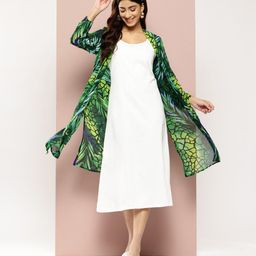 Qurvii Printed Longline Tropical Shrug-10