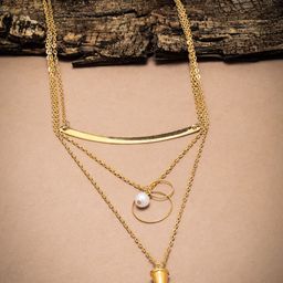 Zaveri Pearls Gold Plated Layered Necklace-image-25
