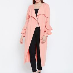 Hypernation Pink Solid Open Front Shrug-18