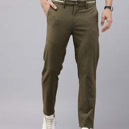 GENIPS Men Textured Slim Fit Trousers-picture-26