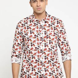 Pepe Jeans Men White & Red Regular Fit Printed Casual Shirt-image-114