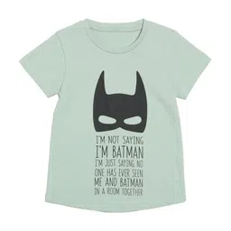 DOOR74 Boys Green Batman Printed Round Neck T-shirt-picture-9