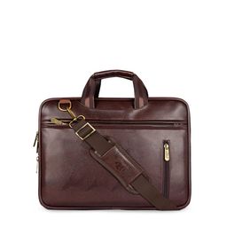 THE CLOWNFISH Unisex Brown Textured Laptop Bag-23
