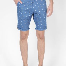 t-base Men Blue Printed Slim Fit Regular Shorts-image-77