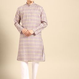 MANQ Men Ethnic Motifs Printed Regular Kurta with Pyjamas-1