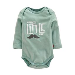 Nino Bambino Infant Kids Green & Black Slogan Printed Pure Organic Cotton Sustainable Bodysuit-image-24