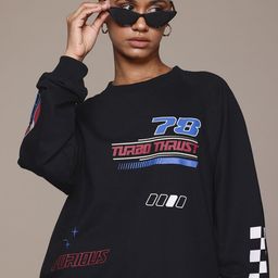 The Roadster Lifestyle Co. Typography Raglan Sleeve Sweatshirt-picture-22