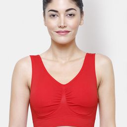 FashionRack Red Solid Non-Wired Lightly Padded Sports Bra TVRed-picture-5
