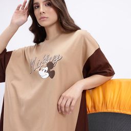 Kook N Keech Mickey Print Pure Cotton T-shirt Mini Dress-image-15
