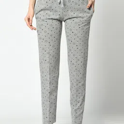 VIMAL JONNEY Women Grey Melange Printed Lounge Pants-image-13