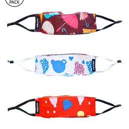 Ariana Kids Pack Of 3 7-Ply 3D Cotton Reusable Cloth Face Masks-27