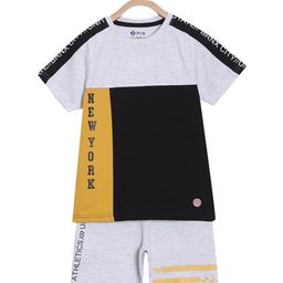 3PIN Boys Grey & Black Colourblocked T-shirt-image-16