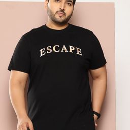 Sztori Plus Size Typography Printed Pure Cotton T-shirt-image-14