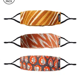 Ariana Unisex Pack Of 3 Printed 7-Ply 5 Layer SSMMS Filter Reusable Pure Cotton Masks-6