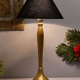 Homesake Gold-Toned & Purple Solid Handcrafted Royal Oviod Bedside Standard Lamp-39
