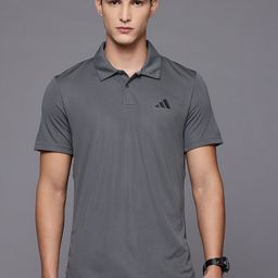 ADIDAS Brand Logo Print Detail Regular Fit Polo Collar Training T-shirt-image-47