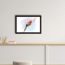eCraftIndia Red & White Colorful Parrot Wall Art-38