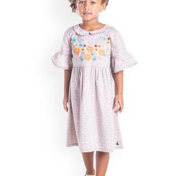 Cherry Crumble Girls Multicoloured Self Design Shirt Dress-picture-10