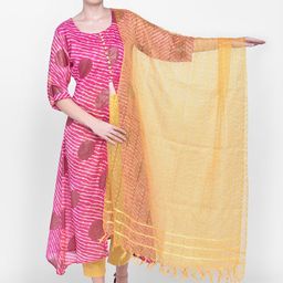 Dupatta Bazaar Yellow Self-Striped Dupatta-picture-23