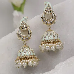 Priyaasi Green Contemporary Jhumkas-image-23