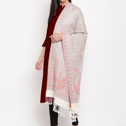 HK colours of fashion Women Off-White & Grey Printed Stole-26