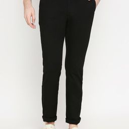 Basics Men Black Skinny Fit Solid Regular Trousers-image-66