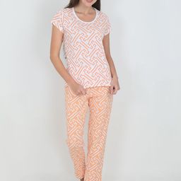 Femmora Women Peach-Coloured Printed Night suit 125701-image-65