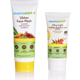 Mamaearth Unisex Set Of Ubtan Face Wash And SPF 50 Indian Sunscreen-40