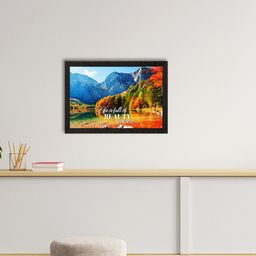 eCraftIndia Red & Blue Landscape Scene Wall Art-22
