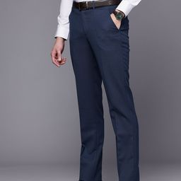 Louis Philippe Men Textured Slim Fit Formal Trousers-image-37