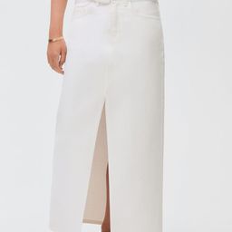 MANGO Straight Fit Front Slit Maxi Denim Skirt-image-61